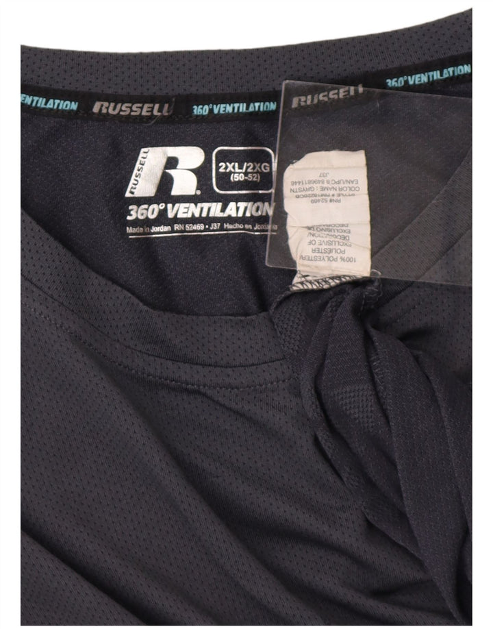T-shirt męski RUSSELL ATHLETIC Top 2XL Szary, geometryczny poliester