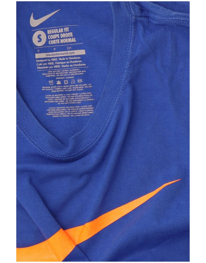 NIKE Mens Boston Regular Fit Graphic T-Shirt Top Small Blue Cotton