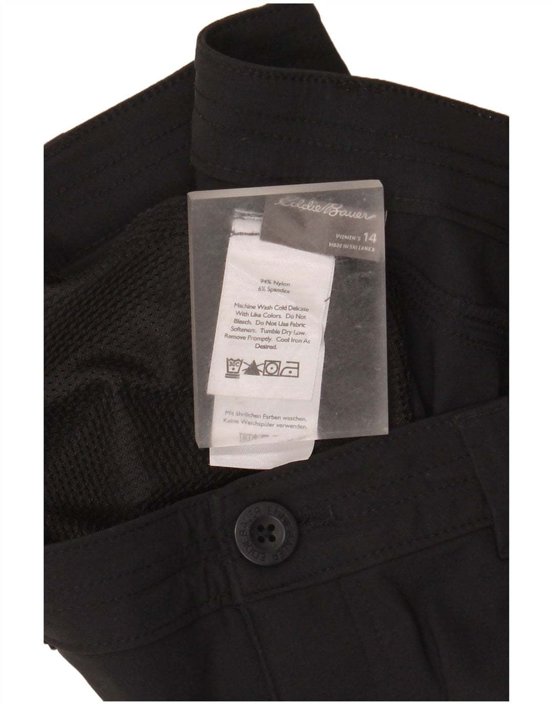 Damskie spodenki cargo z wysokim stanem Eddie Bauer US 14 XL W36 Czarny nylon