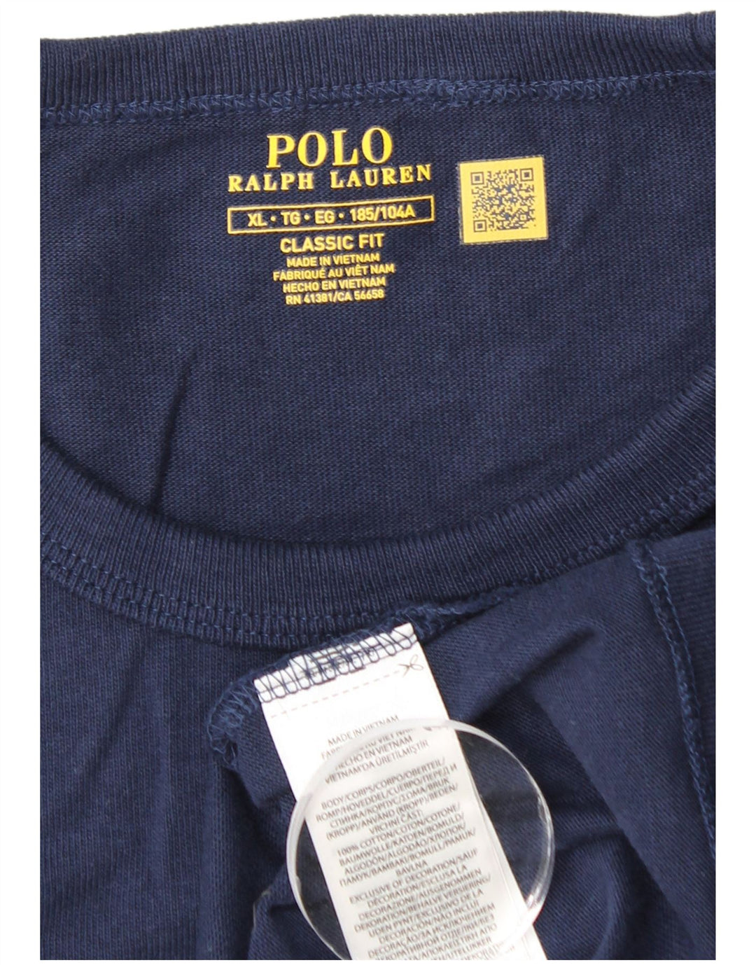 Koszulka POLO RALPH LAUREN Męska koszulka o klasycznym kroju, góra XL, granatowa, bawełniana