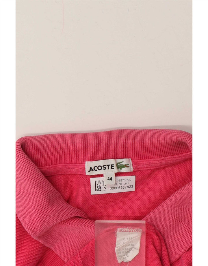 Damska koszulka polo Lacoste, rozmiar 44, średnia różowa bawełna