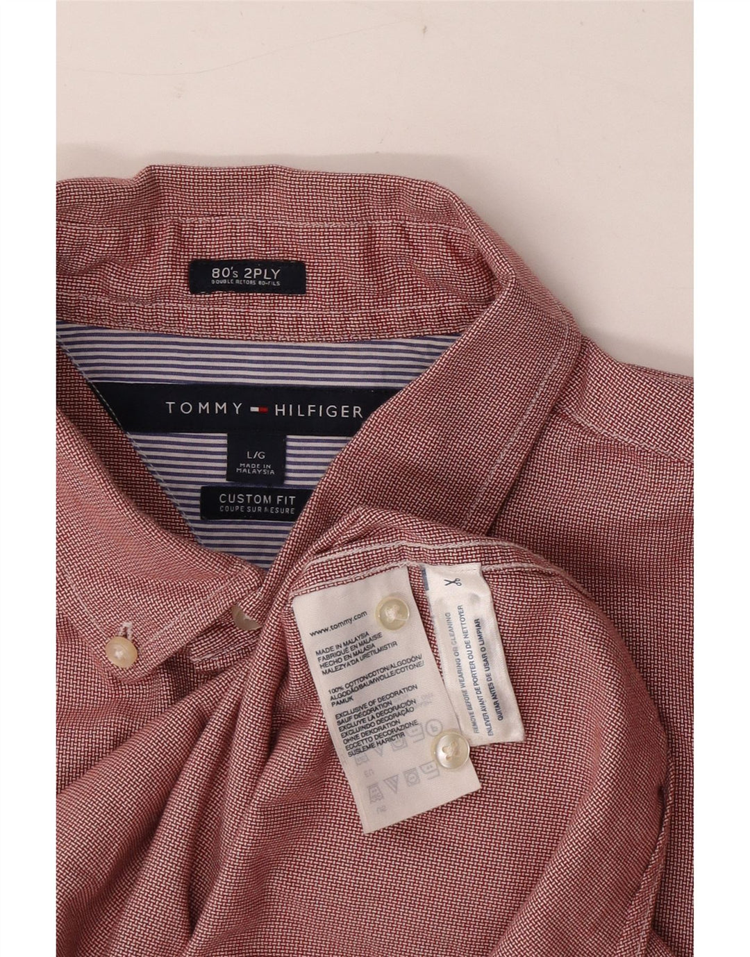 Męska koszula o dopasowanym kroju Tommy Hilfiger, duża, bawełniana w czerwoną kratę