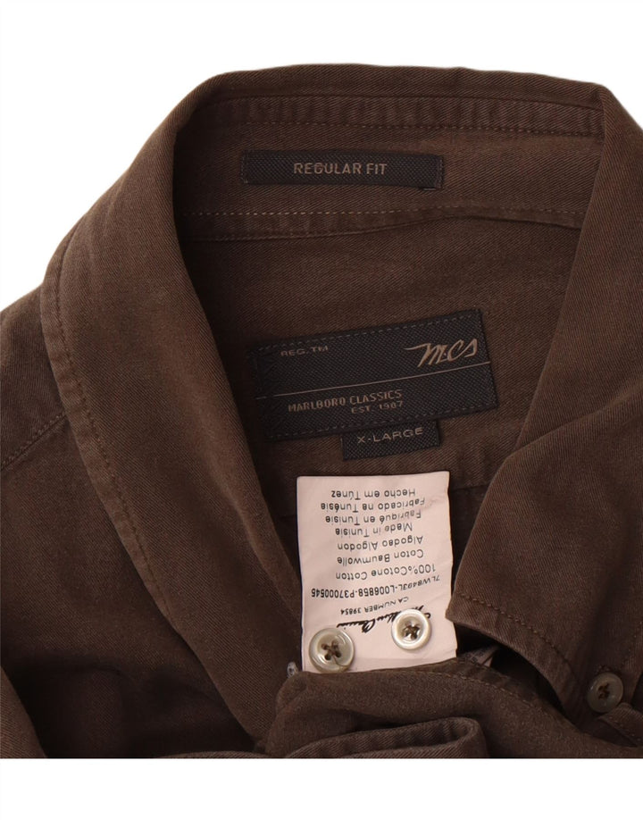 Koszula męska Marlboro Classics o regularnym kroju XL, brązowa, bawełniana