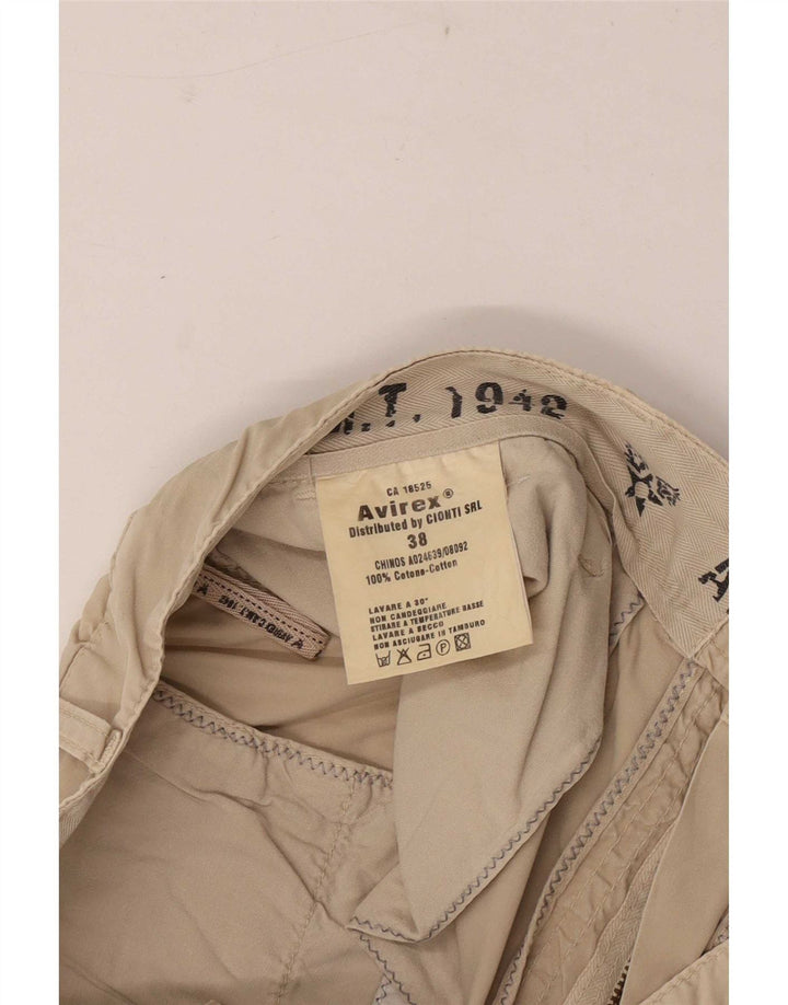Męskie spodnie typu chino Avirex W38 L32, bawełna khaki