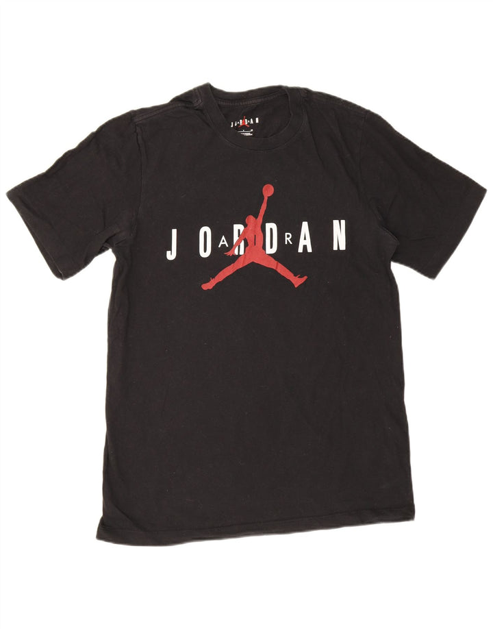 Męski T-shirt z grafiką Jordan, mały, czarny, bawełniany