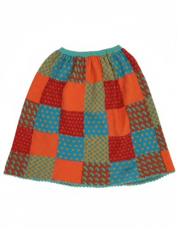 Vintage Womens Knit A-Line Skirt W26 Small Multicoloured Patchwork