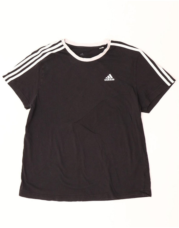 Damska koszulka Adidas Top UK 16/18, duża, czarna bawełna