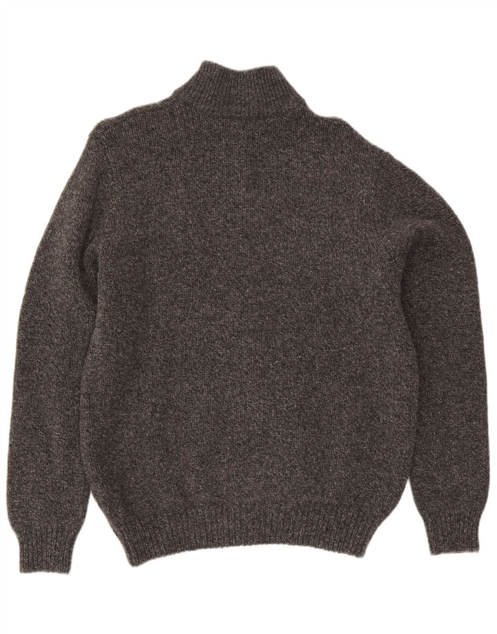 Męski sweter rozpinany L.L.Bean Średni szary, nakrapiana wełna jagnięca