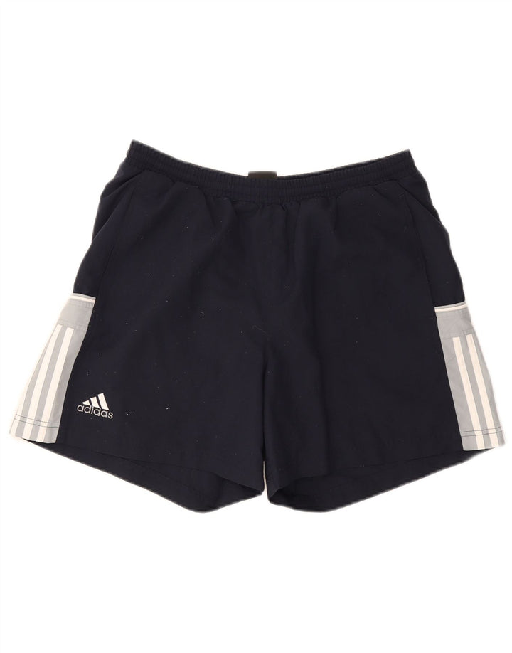 Męskie spodenki sportowe Adidas, średni granatowy, poliester z blokami kolorów