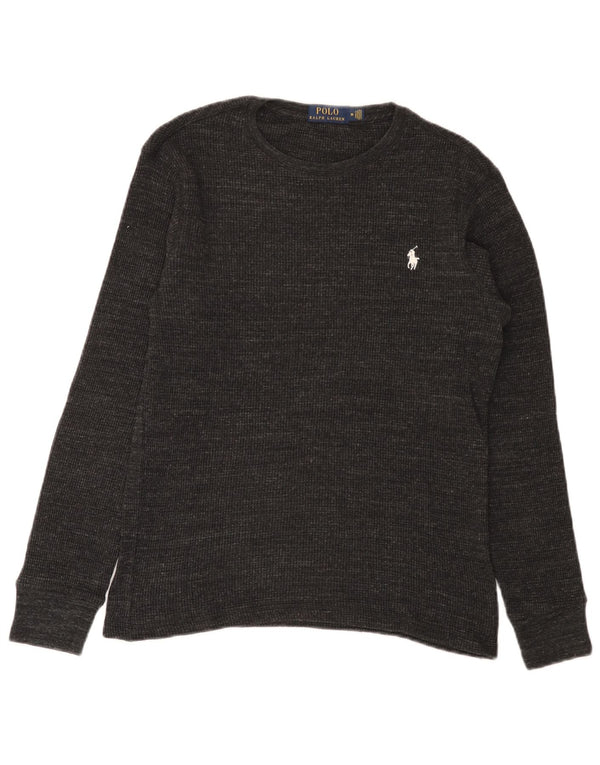Polo Ralph Lauren Męski top z długim rękawem, średnioszary, bawełniany w plamki