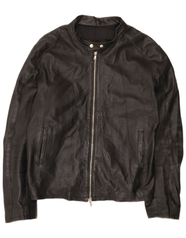 Vintage męska kurtka skórzana UK 44 2XL czarna