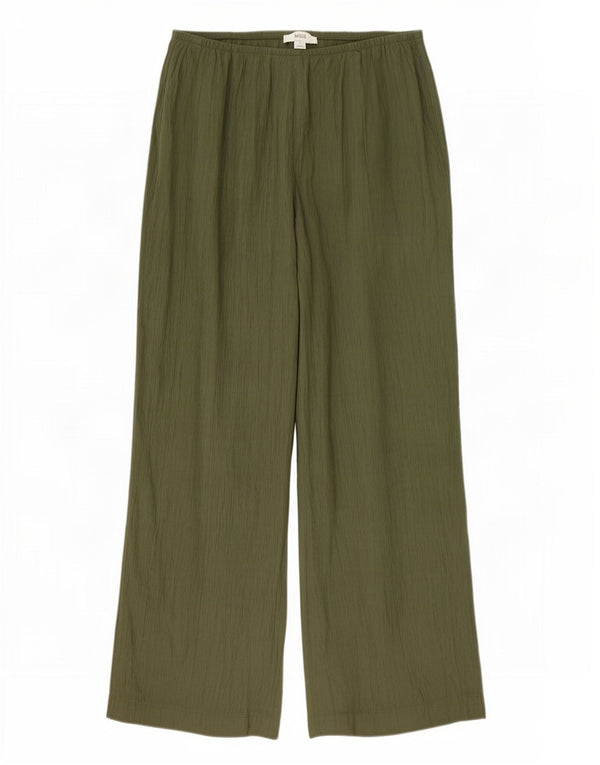 Marks & Spencer Damskie spodnie codzienne z szerokimi nogawkami UK 16, duże W36 L27 Khaki