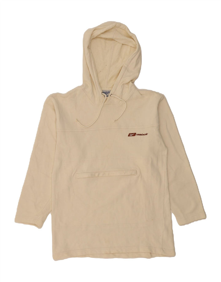 REEBOK Womens Hoodie Jumper UK 12 Medium Beige Cotton Vintage Reebok and Second-Hand Reebok from Messina Hembry 