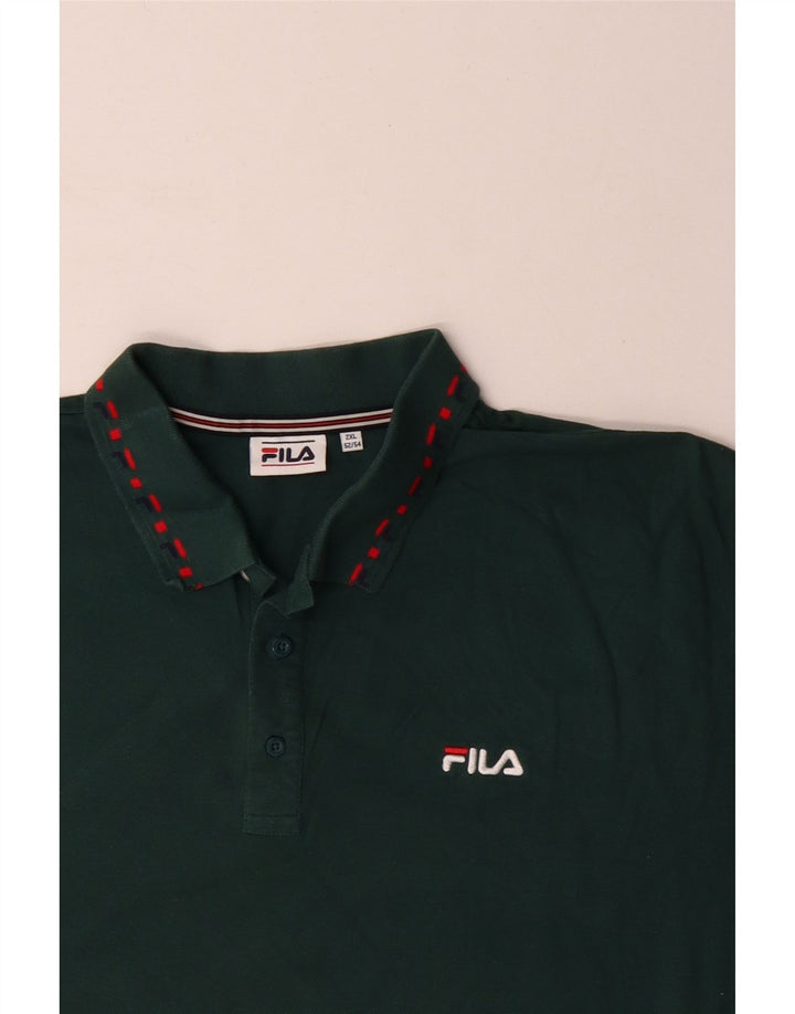 Męska koszulka polo Fila 2XL, zielona bawełna