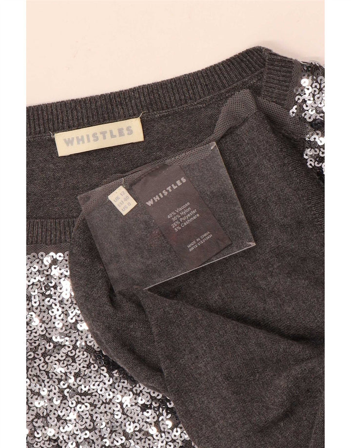 Damski sweter oversize Whistles z okrągłym dekoltem UK 12, średni szary