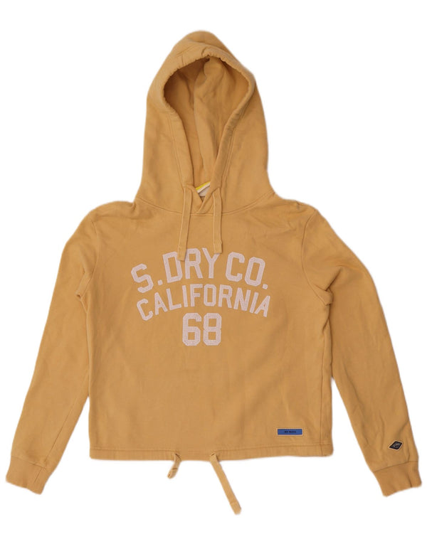 Damski sweter z kapturem Superdry Graphic UK 8, mały, żółty, bawełniany