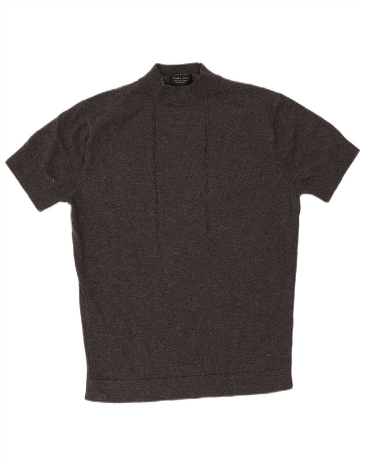 Męski T-shirt Zara, duży, szary