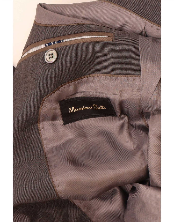 Męska marynarka zapinana na 2 guziki Massimo Dutti EU 48 Średnioszara wełna