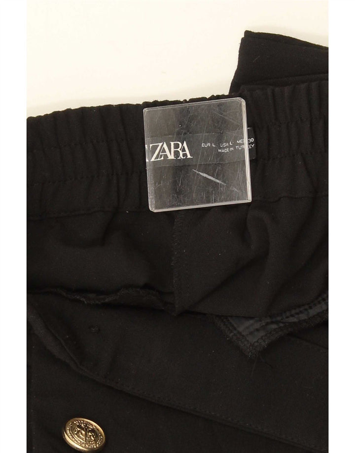 Damskie zwężane spodnie chino Zara, duże W33 L27, czarny poliester