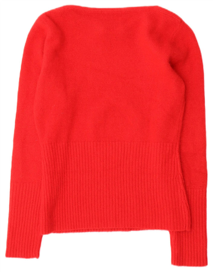 Damski sweter z dekoltem w łódkę Moda Piu IT 41 Średnia czerwona wełna