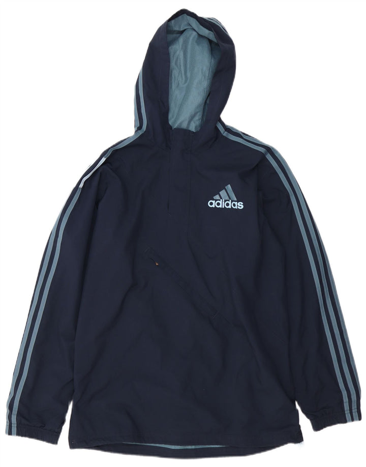 Chłopięca kurtka przeciwdeszczowa ADIDAS Anorak z kapturem, 13-14 lat, granatowa, poliester