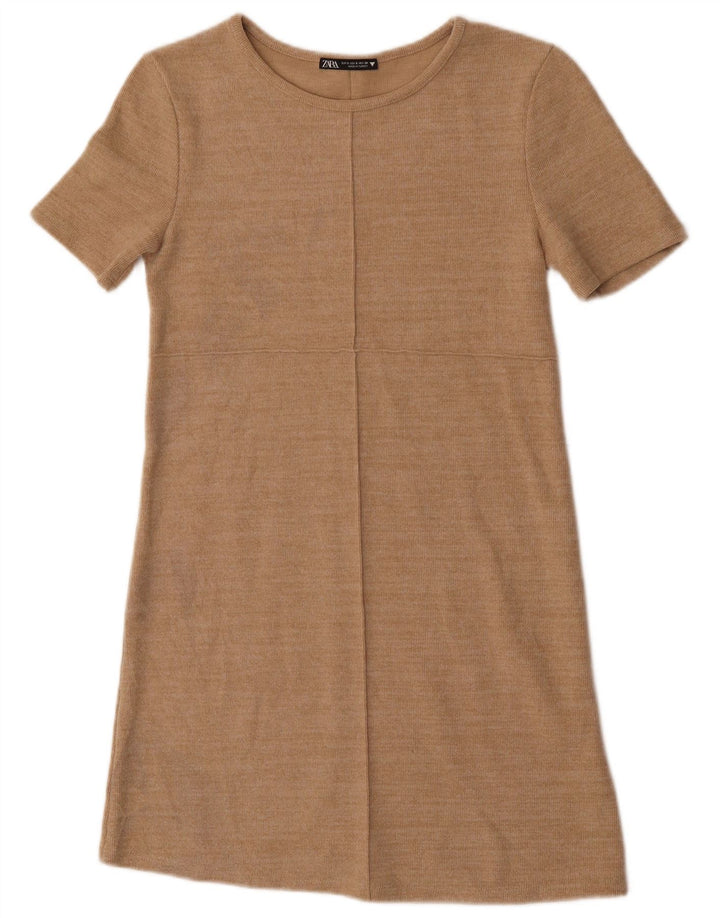 Sukienka damska Zara UK 8 Small, beżowa, bawełniana