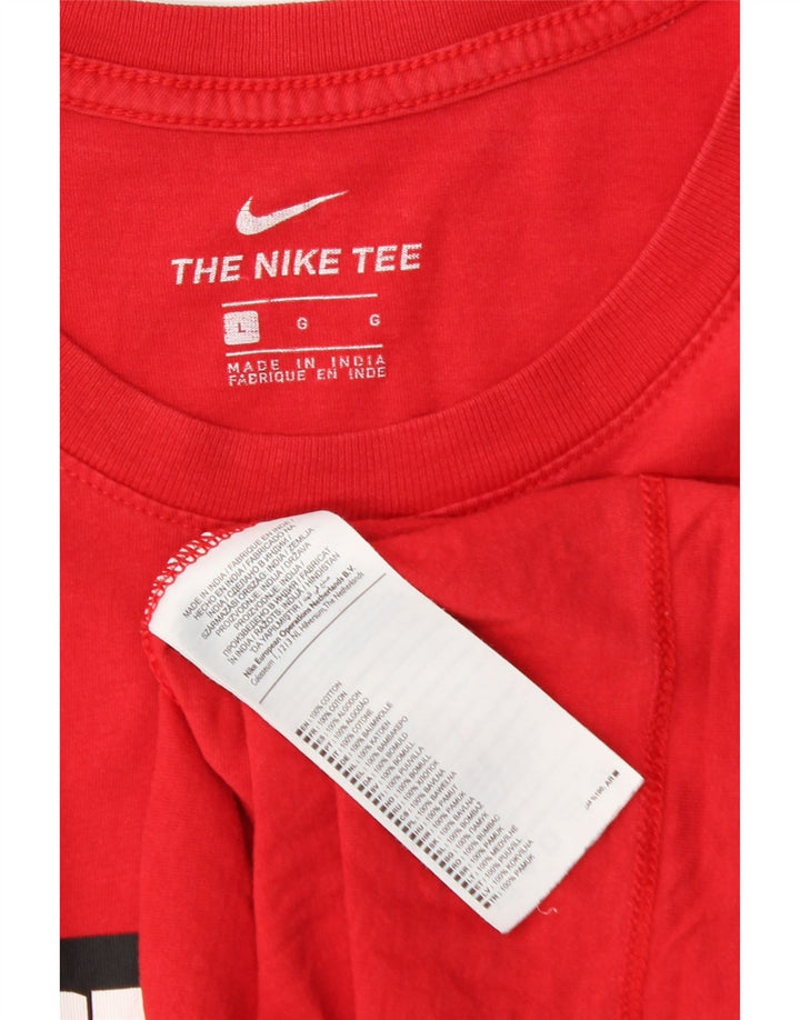 Męski T-shirt z grafiką Nike, duży, czerwony, bawełniany
