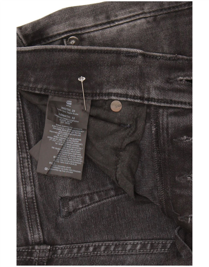 G-Star Damskie 3301 Slim Jeans W28 L32 Czarna bawełna