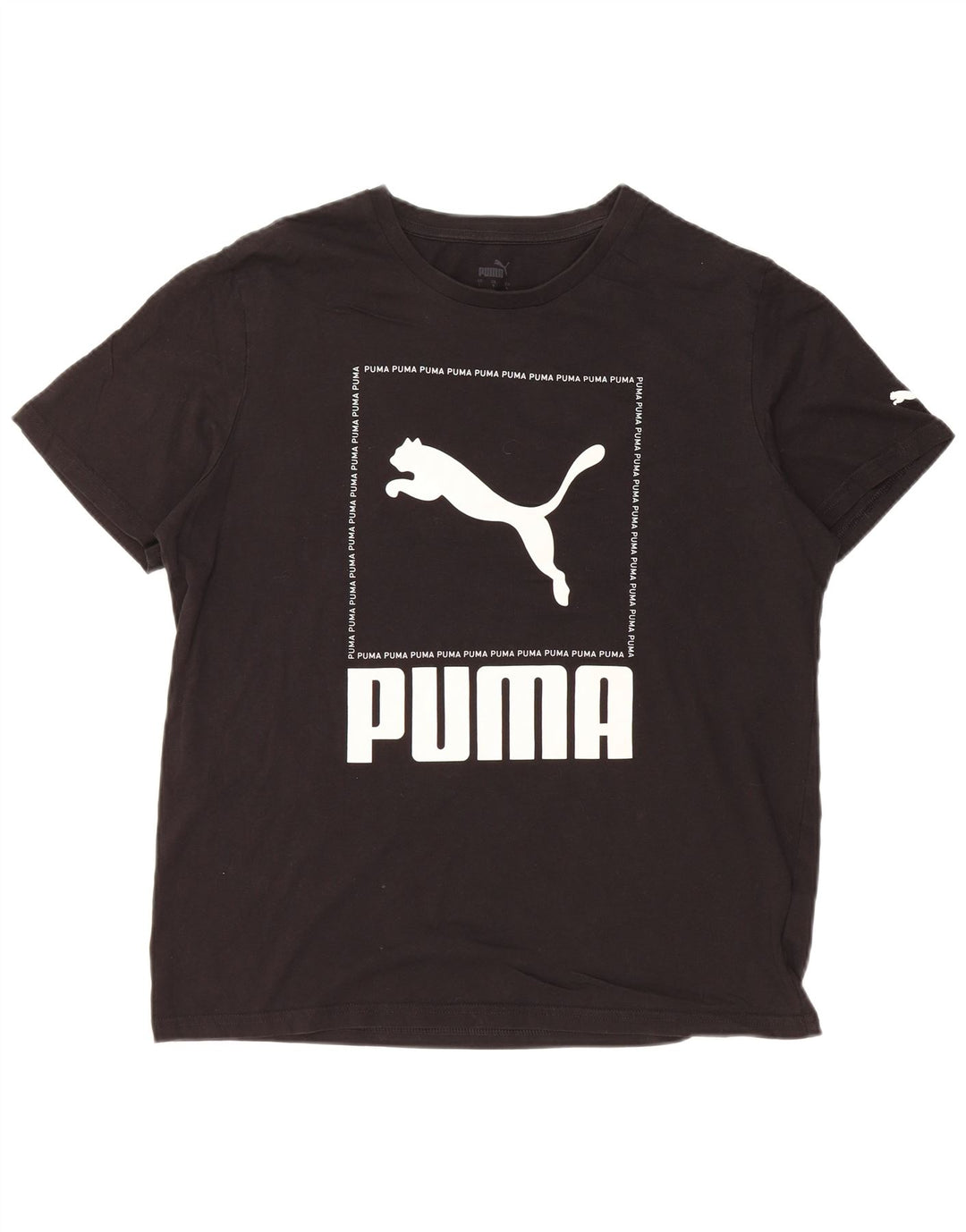 Męski T-shirt z grafiką PUMA, duży, czarny, bawełniany