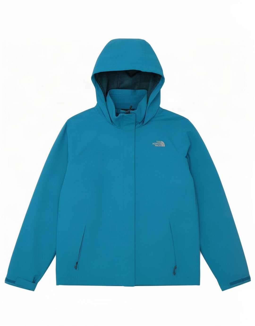 Damska kurtka przeciwdeszczowa z kapturem The North Face UK 16, duża, niebieska, poliestrowa