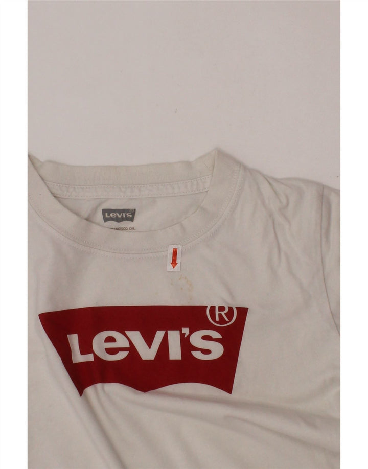 Chłopięcy T-shirt z grafiką LEVI'S, 7-8 lat, biała bawełna