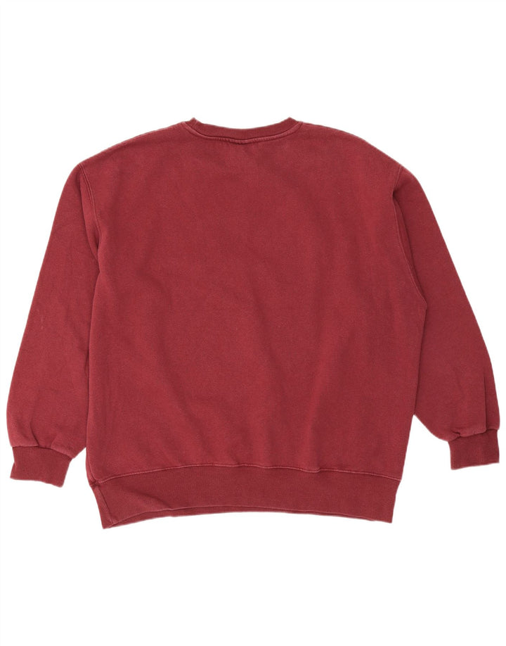 Damski sweter oversize Pull & Bear z grafiką, UK 16, duży bordowy