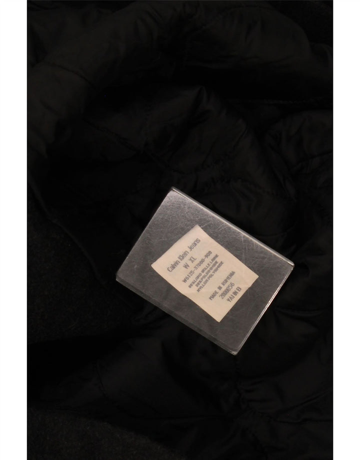Dwurzędowy płaszcz damski Calvin Klein Jeans UK 18 XL, szara wełna