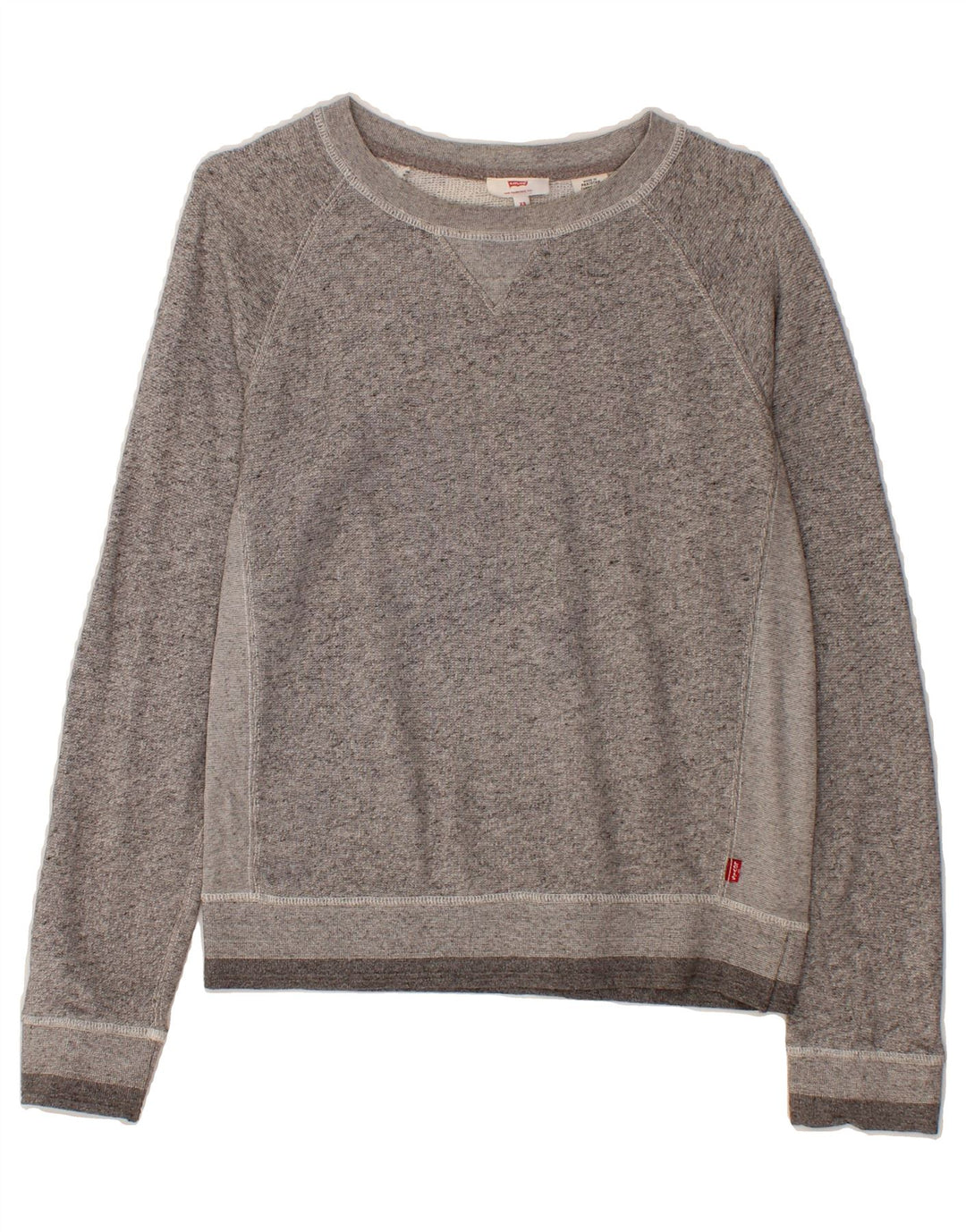 LEVI'S Womens Oversized Sweatshirt Jumper UK 6 XS Grey Cotton Vintage Levi's and Second-Hand Levi's from Messina Hembry 