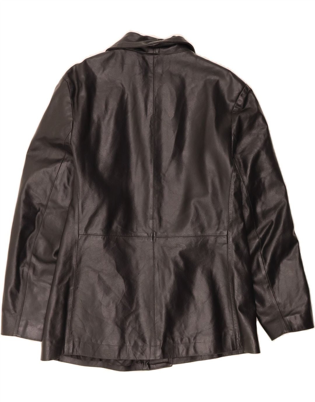 VINTAGE Womens Leather Jacket IT 48 XL Black Leather Vintage Vintage and Second-Hand Vintage from Messina Hembry 