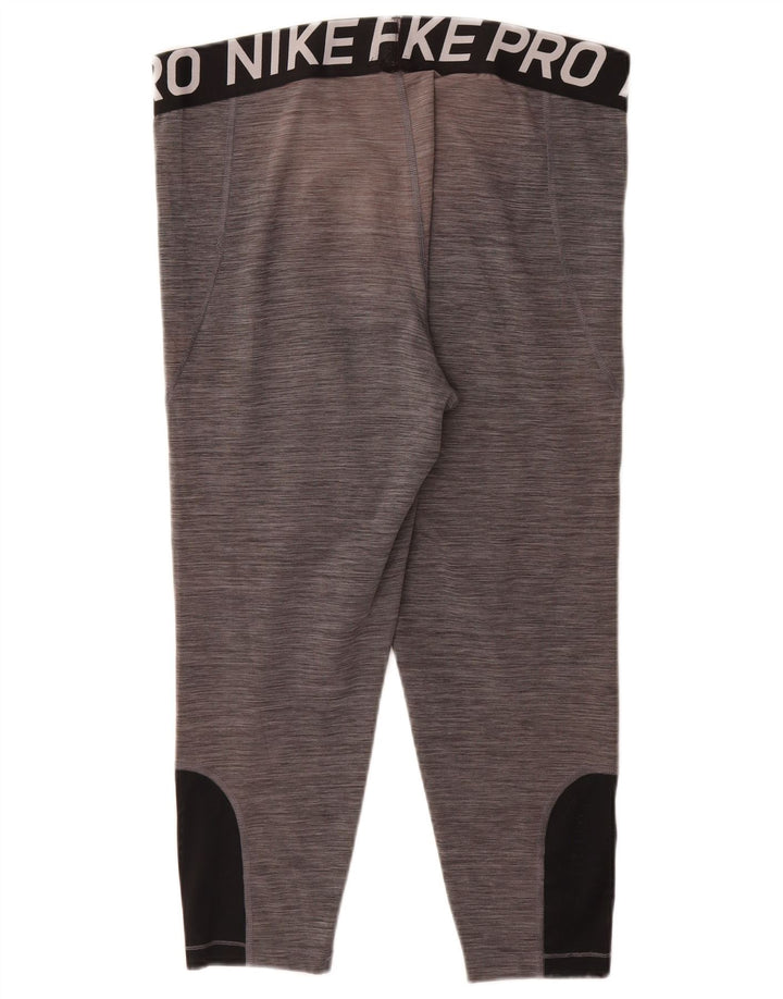 Damskie legginsy NIKE Dri Fit Graphic Capri UK 20 2XL Szary blok kolorów