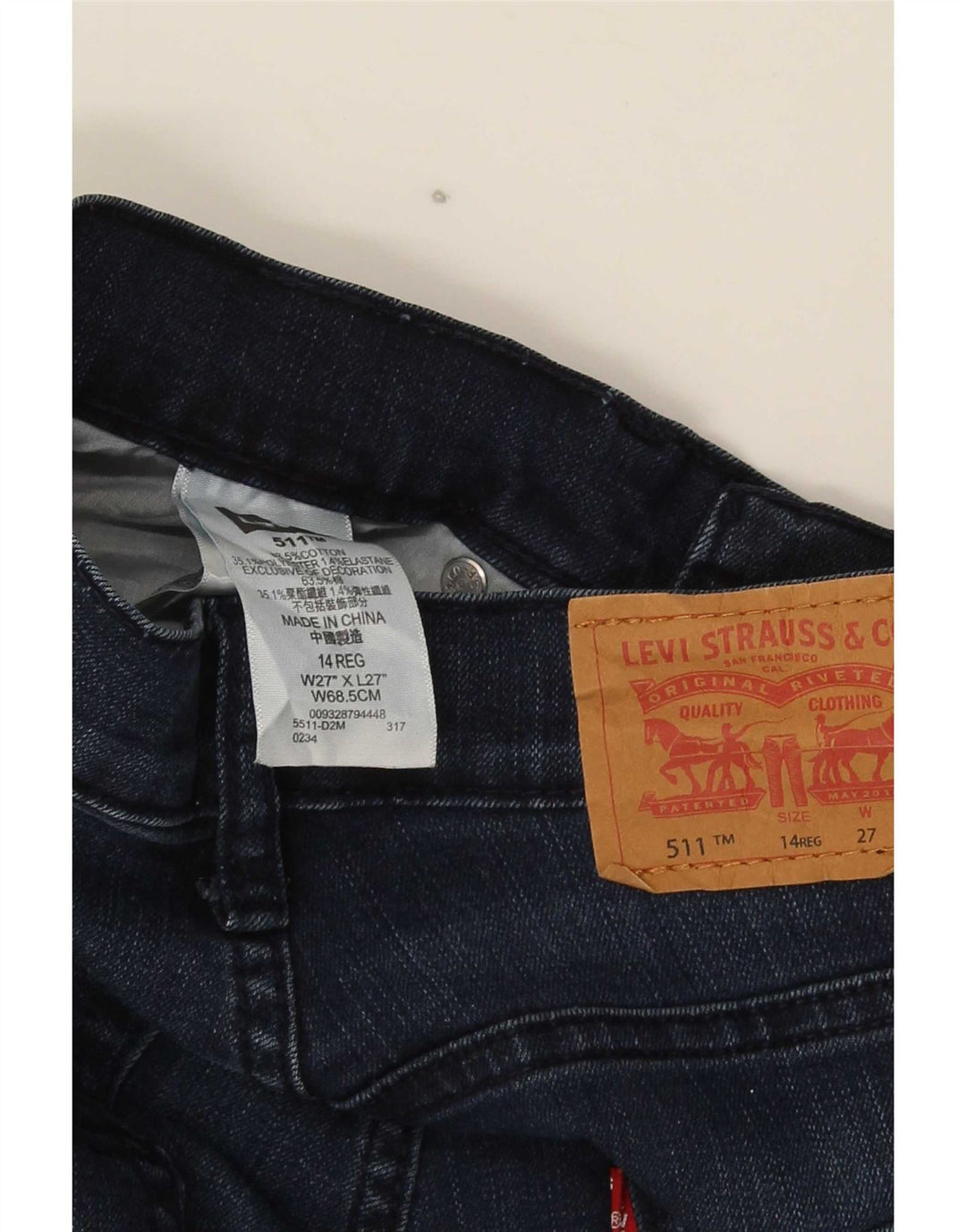 Levi's Boys 511 Slim Jeans 13-14 lat W27 L27 Niebieska bawełna