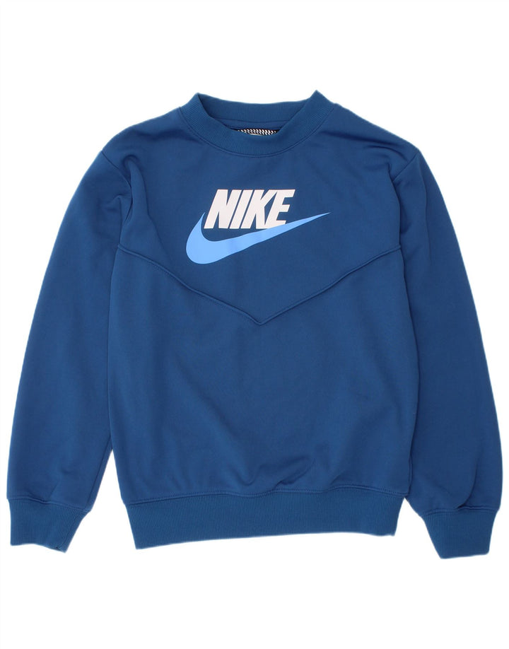 Chłopięcy sweter z grafiką Nike, 7-8 lat XS, niebieski poliester