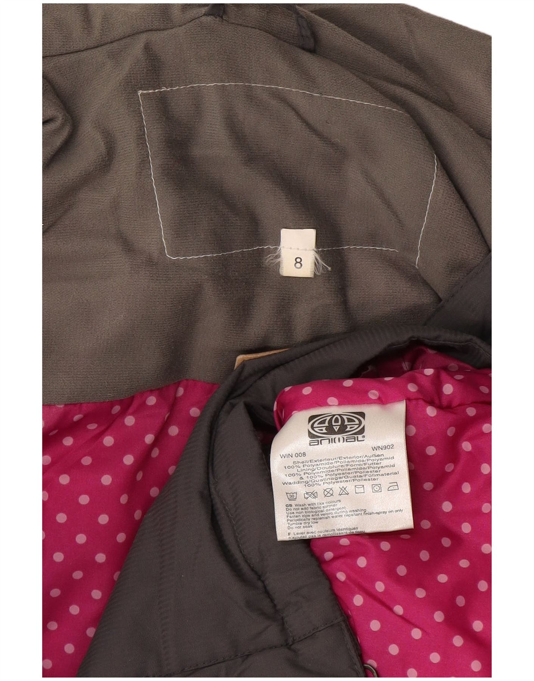 Damska kurtka wiatrówka z kapturem ANIMAL UK 8 Small Szary poliamid