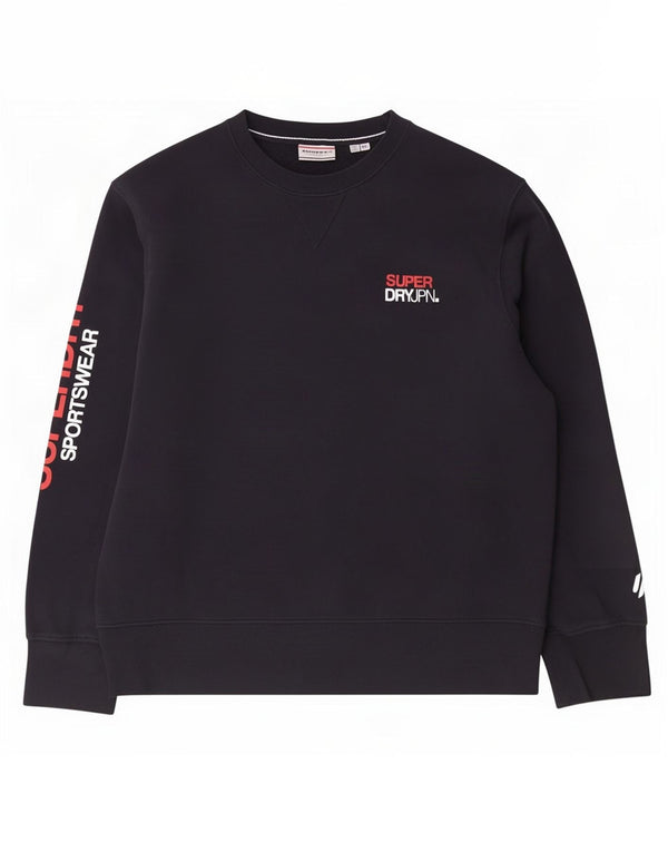 Męski sweter z grafiką Superdry 2XL, czarny, bawełniany