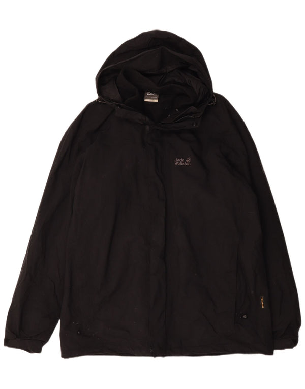 Męska kurtka wiatrówka Jack Wolfskin z kapturem UK 44/46 XL, czarny poliester