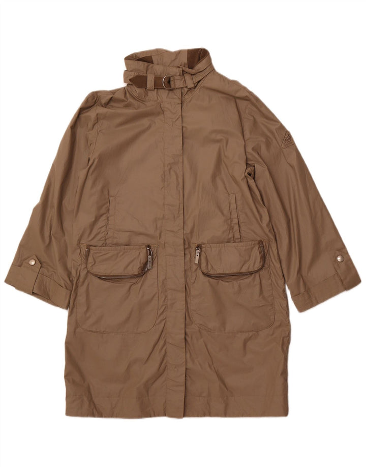 HOGAN Womens 3/4 Sleeve Raincoat IT 42 Medium Brown