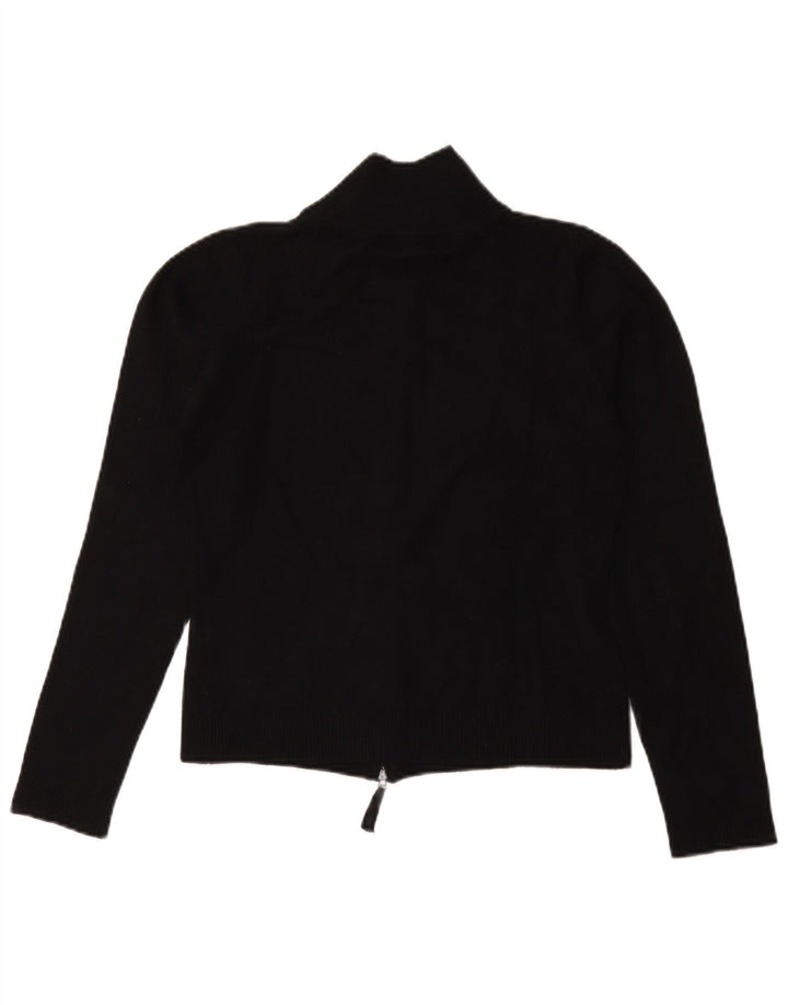 Sweter damski Zara Cardigan UK 14, duży czarny sztuczny jedwab