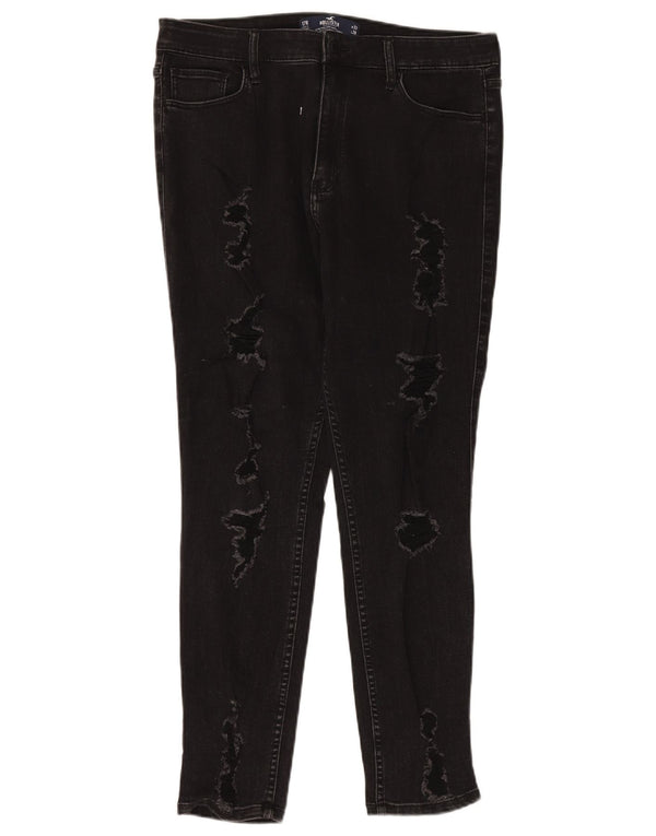 Dżinsy Skinny Damskie Hollister z wysokim stanem i wysokim stanem US 17 2XL W33 L28 Czarne