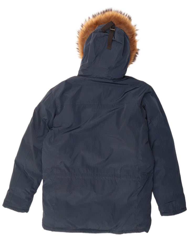 Męska kurtka parka z kapturem Brugi IT 52 XL Granatowy poliester