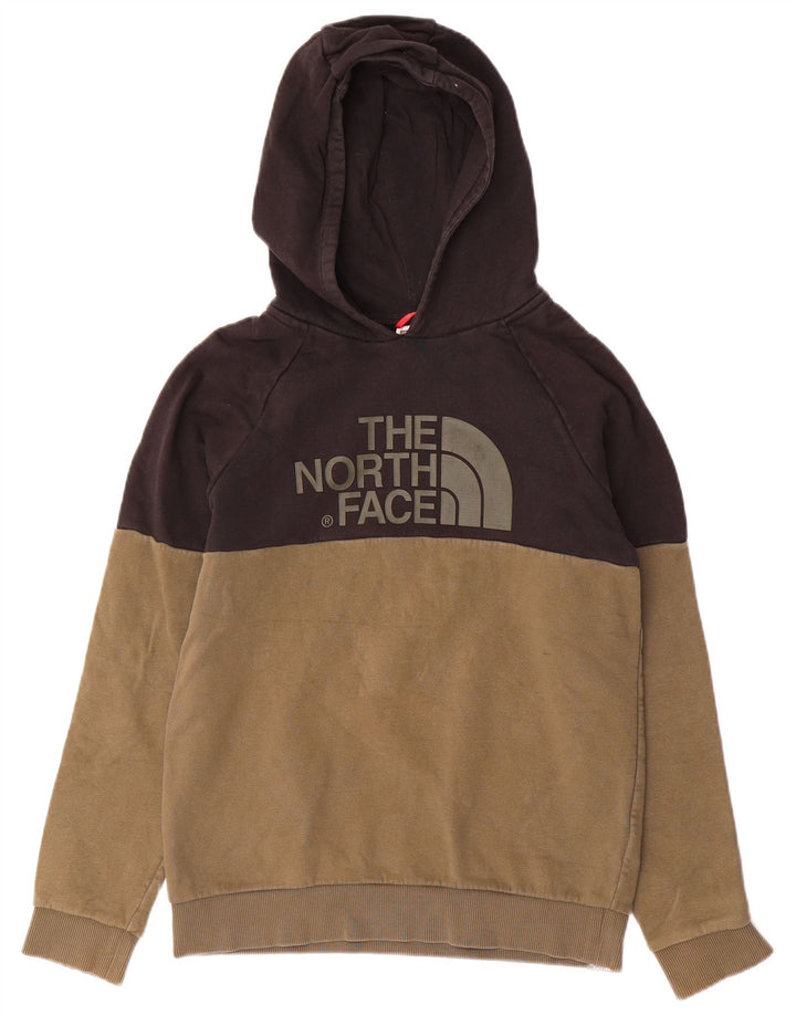 Chłopięcy sweter z kapturem THE NORTH FACE z grafiką, 14-15 lat, XL, khaki, blok kolorów