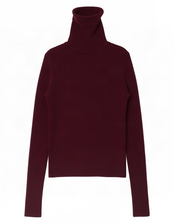 Damski sweter z okrągłym dekoltem Zara UK 12 Średni bordowy wiskoza