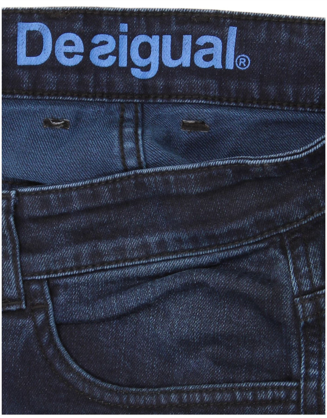 DESIGUAL Męskie jeansy slim W34 L34 granatowe
