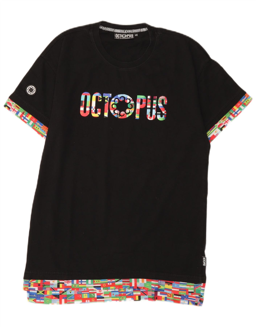 Męska koszulka z grafiką Octopus Top XS w kolorze czarnym, geometrycznym