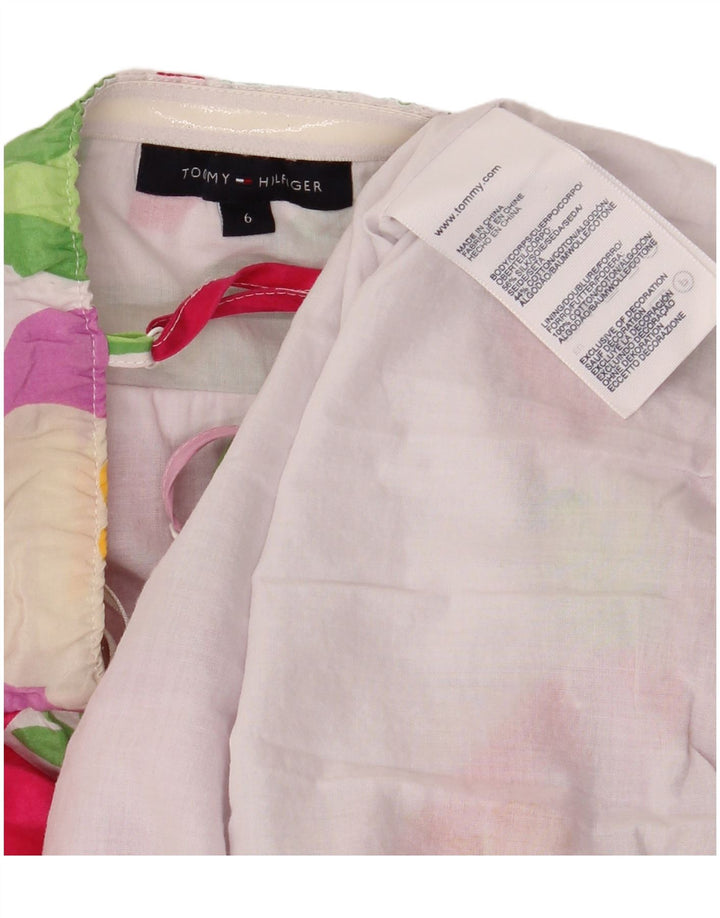 Damska sukienka letnia TOMMY HILFIGER US 6 Średnioróżowy jedwab w kwiaty